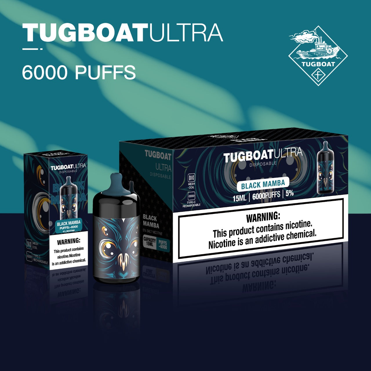 Tugboat Ultra 6000 Puffs Disposable Rechargeable Type-C